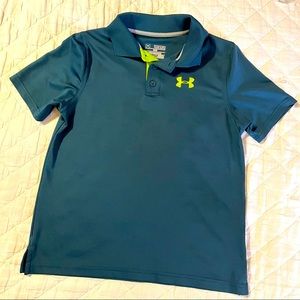 Boys Under Armour Performance Polo 8 10 Med. Green